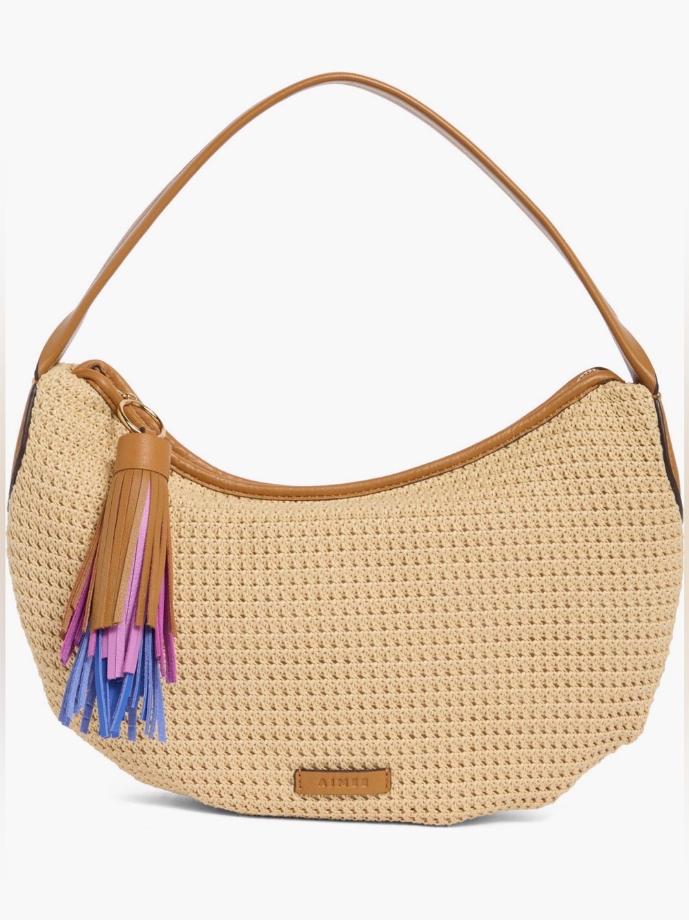 NWT AIMEE Calypso Slouchy Hobo Bag RAFFIA CANYON